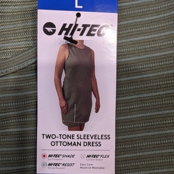 NWT Hi-TEC Two-tone sleeveless ottoman dress, Green , size L - Picture 4 of 7